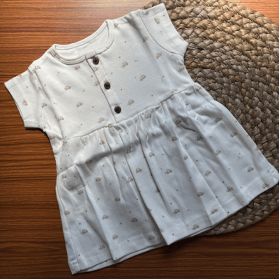 Cotton Knitted Frock - Beige