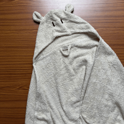 Kids Hooded Terry Bath Towel (100% Cotton) - Beige